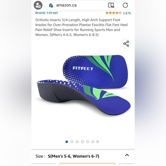 Orthotic Insert 3/4 length High support foot insoles - Picture 4 of 4